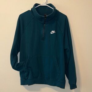 Nike Men's Dark Teal Zip-Up Sweater